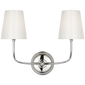 Vendome Double Sconce - Polished Nickel / White Glass