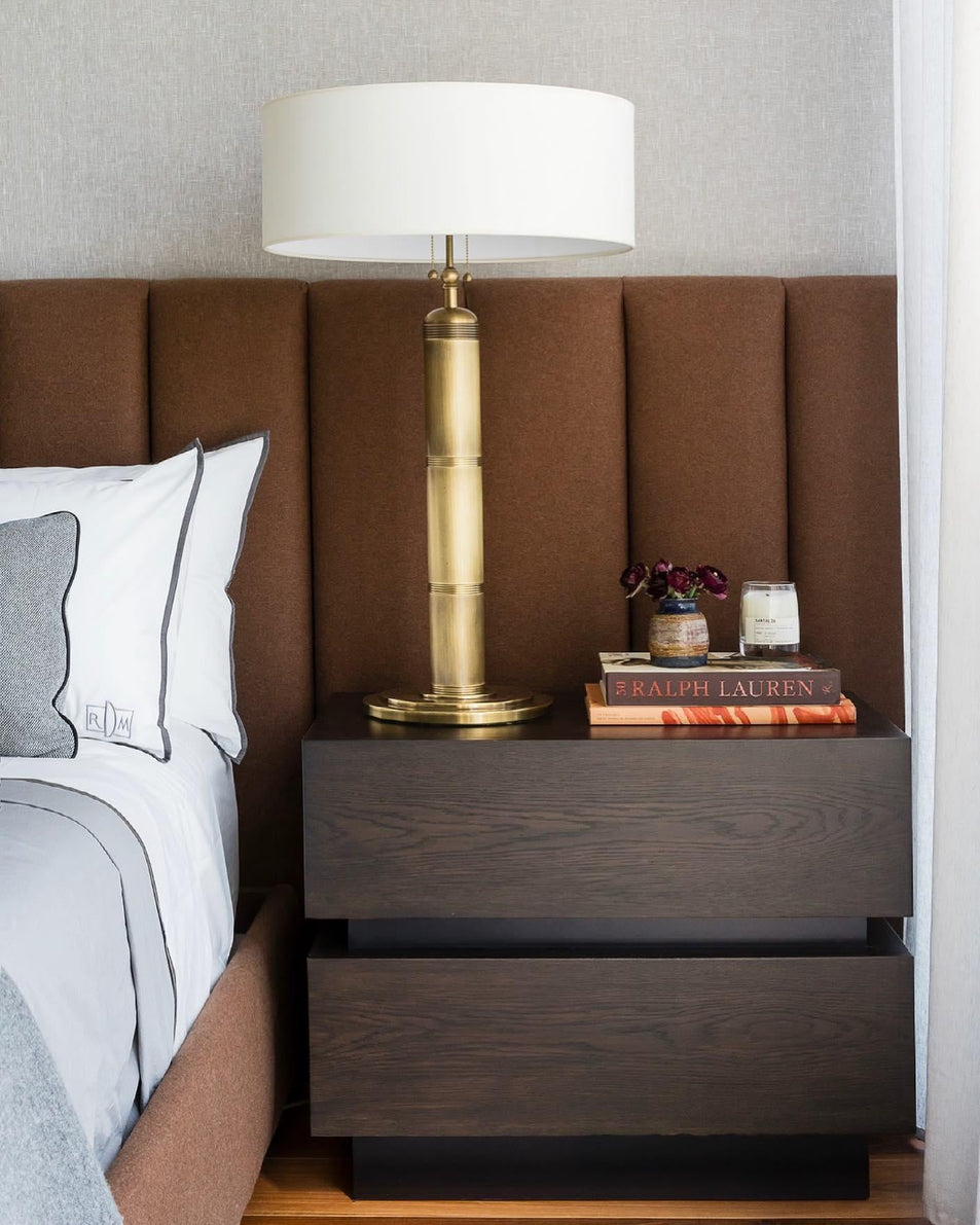 Longacre Tall Table Lamp, a premium Decorative light by Visual Comfort & Co. Close - up image of its design.