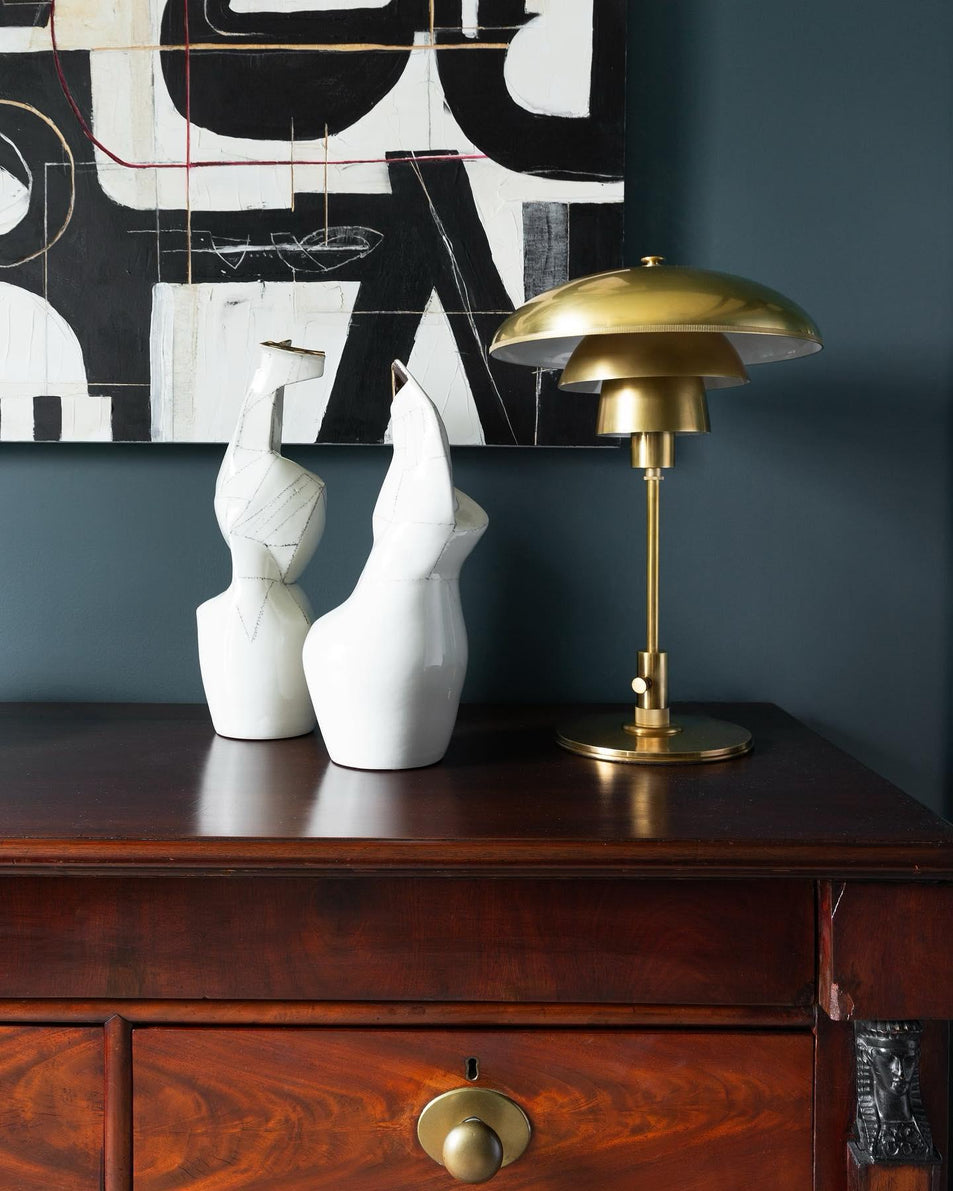 Whitman Desk Lamp, a premium Decorative light by Visual Comfort & Co. Close - up image of its design.
