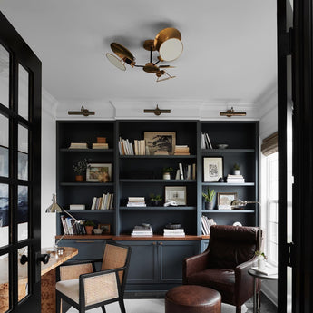 Osiris Medium Reflector Semi - Flush Mount, a premium Flush Mount light by Visual Comfort & Co. Close - up image of its design.