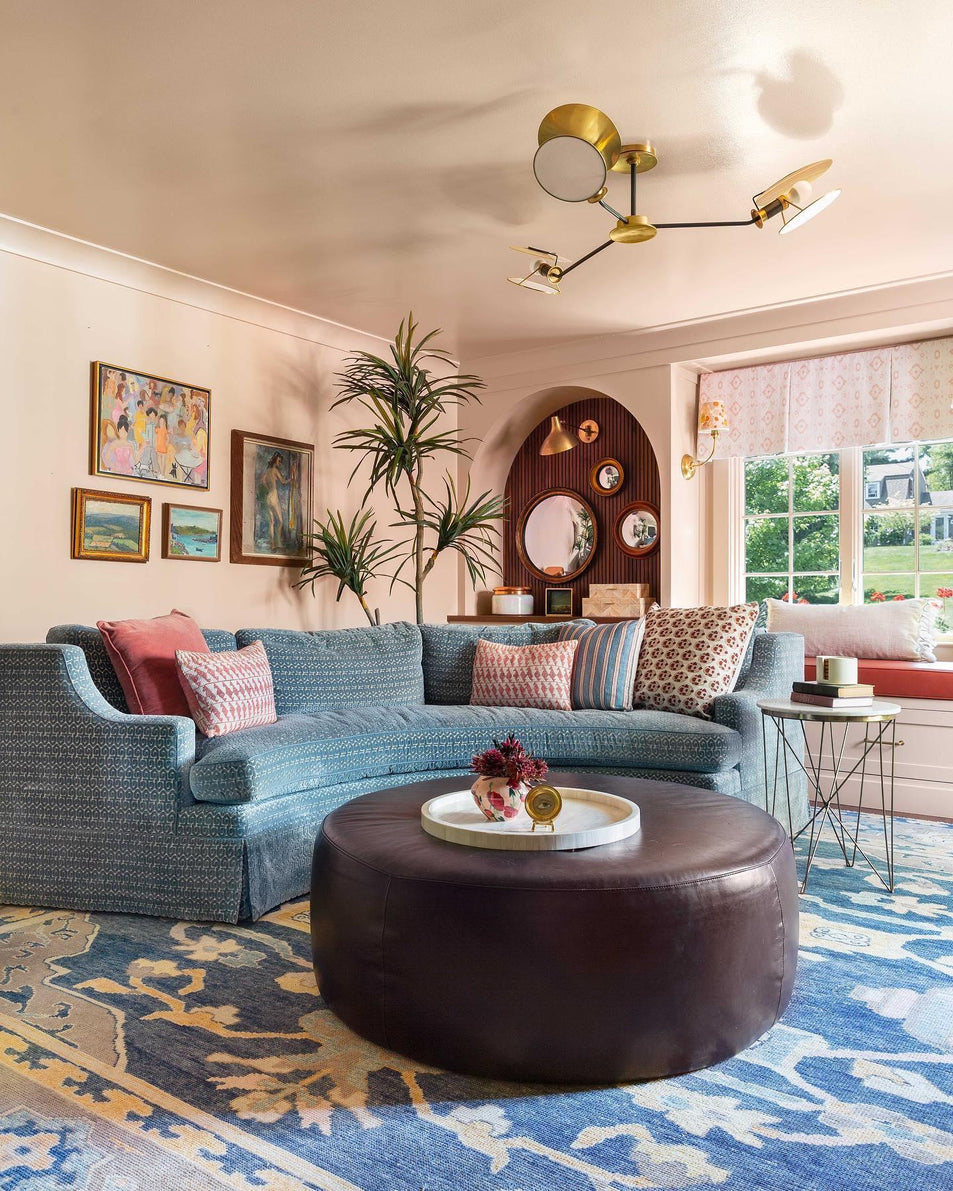 Osiris Large Asymmetric Semi - Flush Mount, a premium Flush Mount light by Visual Comfort & Co. Close - up image of its design.