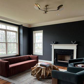 Osiris Large Asymmetric Semi - Flush Mount, a premium Flush Mount light by Visual Comfort & Co. Close - up image of its design.