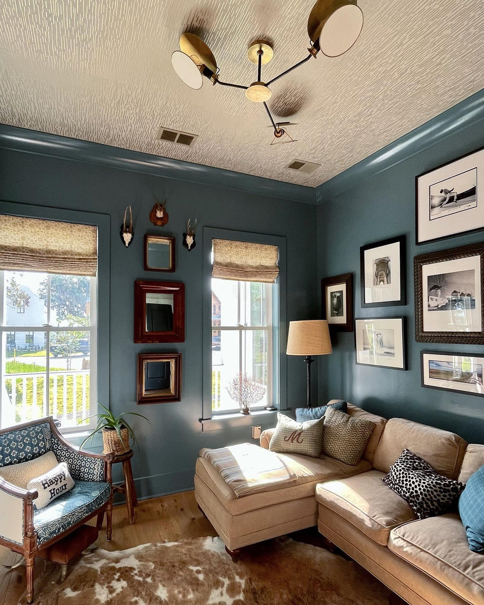 Osiris Large Asymmetric Semi - Flush Mount, a premium Flush Mount light by Visual Comfort & Co. Close - up image of its design.