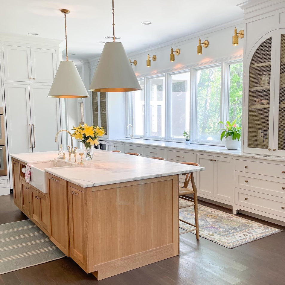 Goodman Large Hanging Lamp, a premium Pendant light by Visual Comfort & Co. Close - up image of its design.