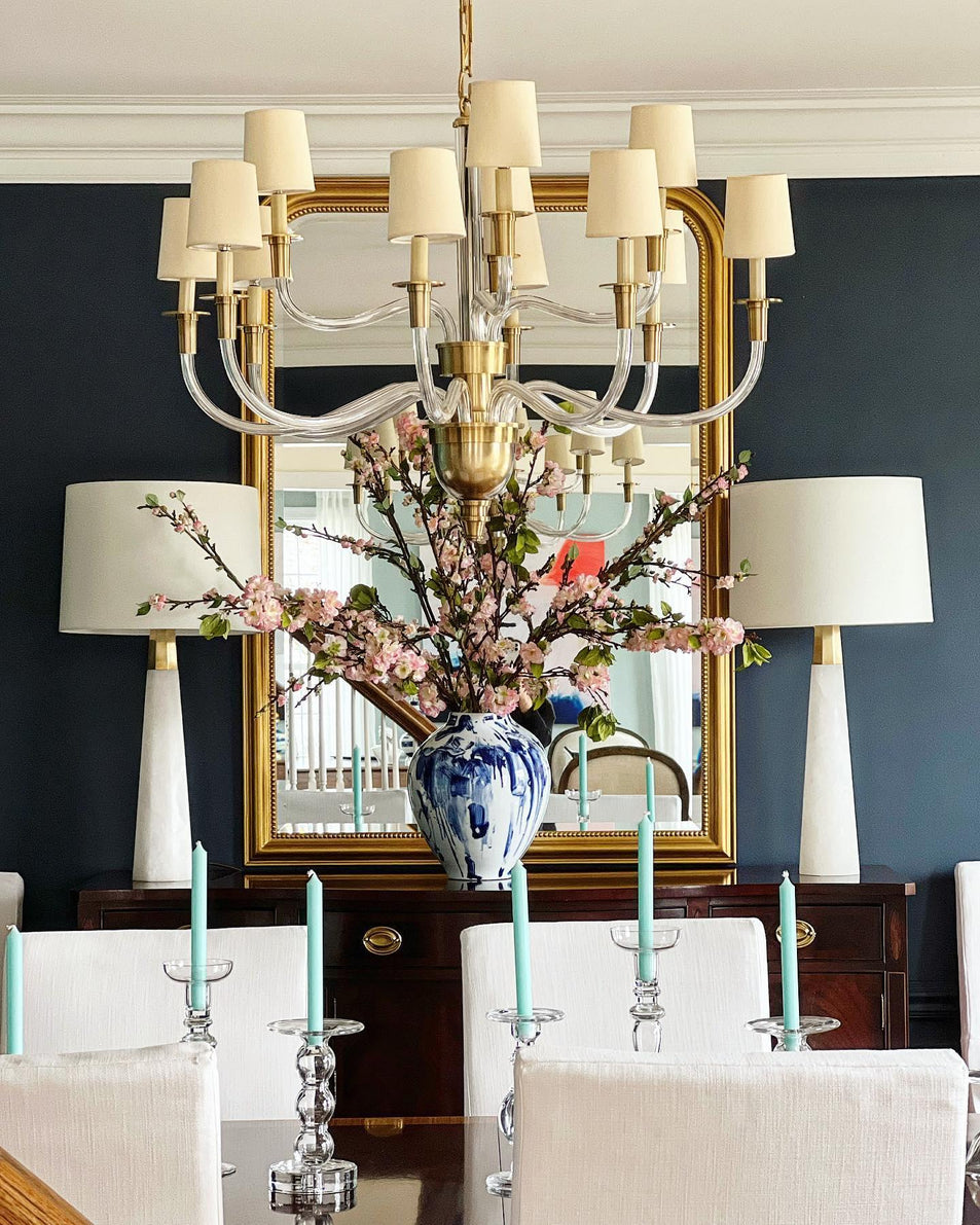 Vivian Large Two - Tier Chandelier, a premium Chandelier light by Visual Comfort & Co. Close - up image of its design.