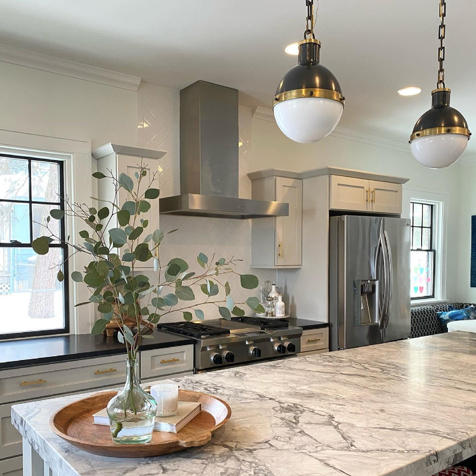 Hicks Small Pendant, a premium Pendant light by Visual Comfort & Co. Close - up image of its design.