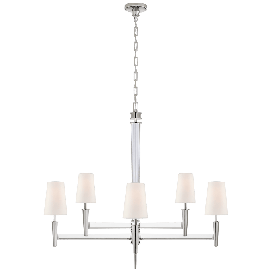 Lyra Two Tier Chandelier, a premium Chandelier light by Visual Comfort & Co. Close - up image of its design.