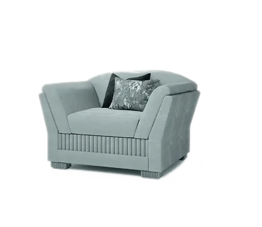 Art. 151 — The curved shape and the refined processing for this armchair in leather or nubuk. Small feet with gold effect.