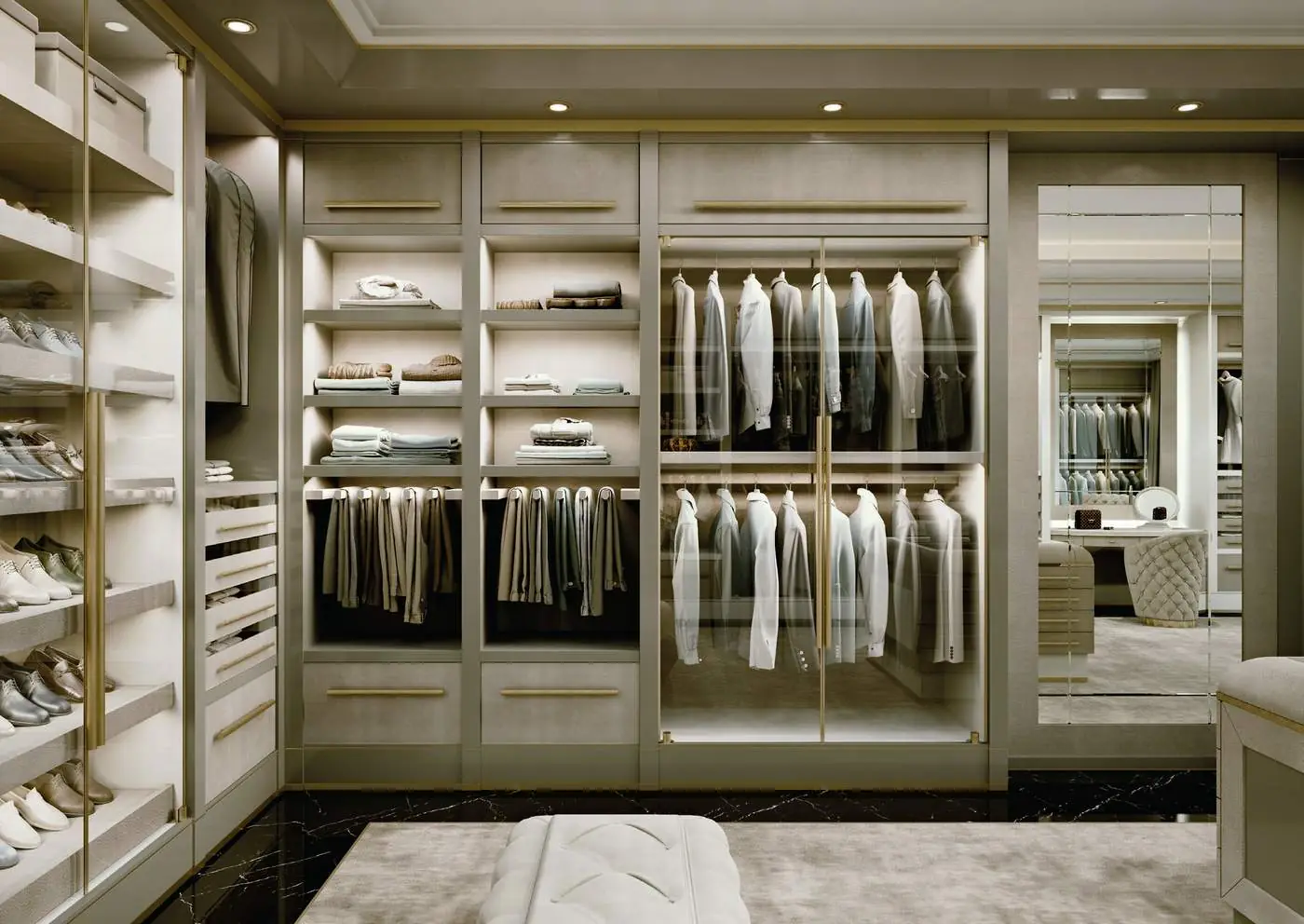 Miami Light — Walk-in closet · lacquered